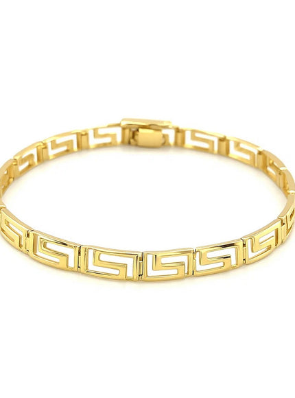 14k Yellow Gold Fancy Greek Key Motif Bracelet