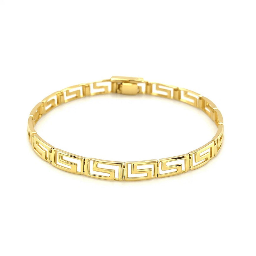 14k Yellow Gold Fancy Greek Key Motif Bracelet