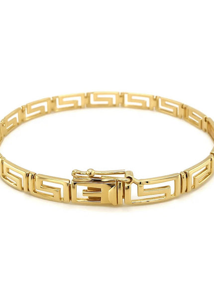14k Yellow Gold Fancy Greek Key Motif Bracelet