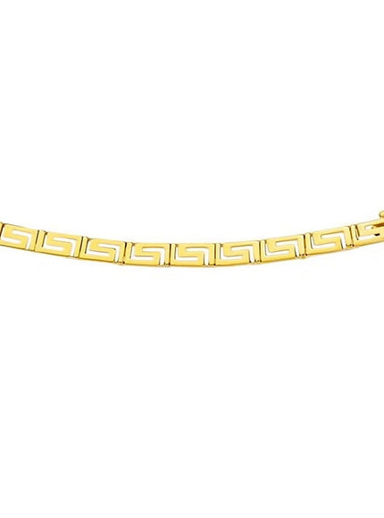 14k Yellow Gold Fancy Greek Key Motif Bracelet