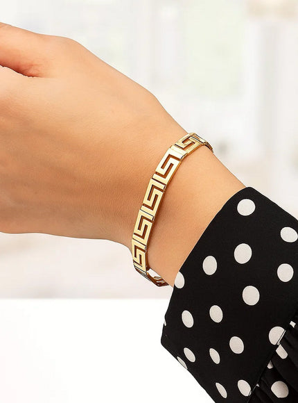 14k Yellow Gold Fancy Greek Key Motif Bracelet