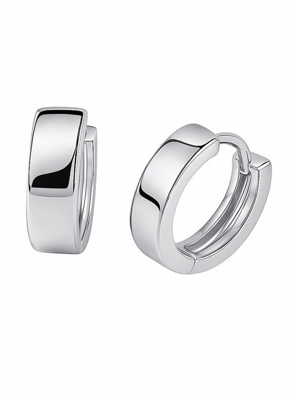 14k White Gold Snuggable Hoop Earrings