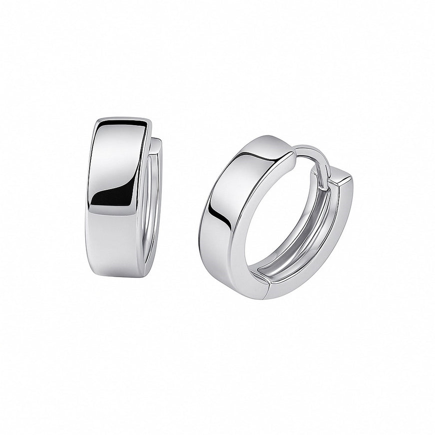 14k White Gold Snuggable Hoop Earrings