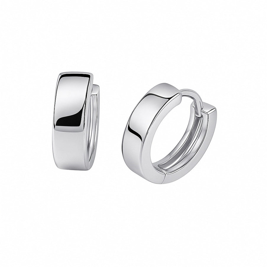 14k White Gold Snuggable Hoop Earrings