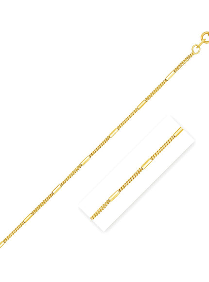 Diamond Cut Bar Links Pendant Chain in 14k Yellow Gold (1.3mm)