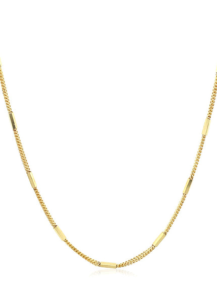 Diamond Cut Bar Links Pendant Chain in 14k Yellow Gold (1.3mm)