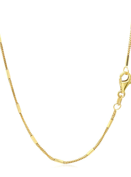 Diamond Cut Bar Links Pendant Chain in 14k Yellow Gold (1.3mm)