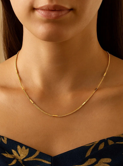 Diamond Cut Bar Links Pendant Chain in 14k Yellow Gold (1.3mm)