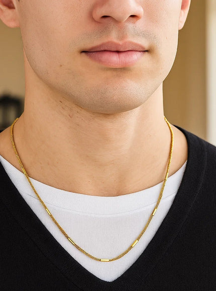 Diamond Cut Bar Links Pendant Chain in 14k Yellow Gold (1.3mm)