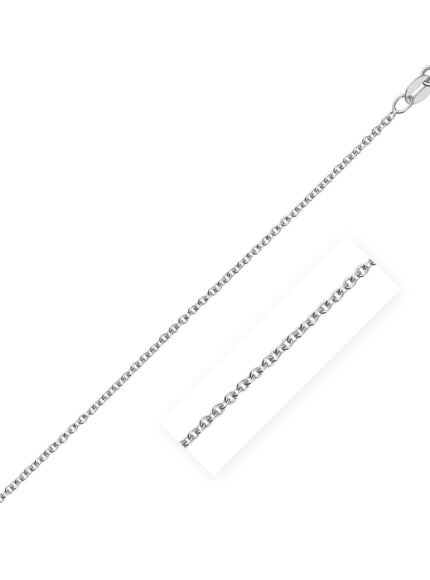 14k White Gold Round Cable Link Chain 1.9mm