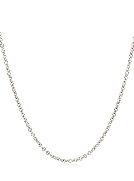 14k White Gold Round Cable Link Chain 1.9mm