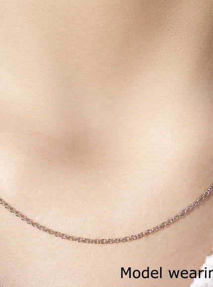 14k White Gold Round Cable Link Chain 1.9mm