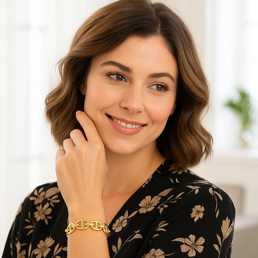 14k Yellow Gold High Polish Mariner Link Bracelet (13.0mm)