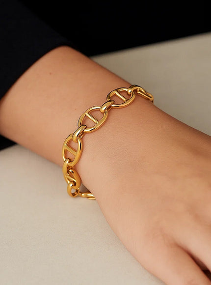 14k Yellow Gold High Polish Mariner Link Bracelet (13.0mm)