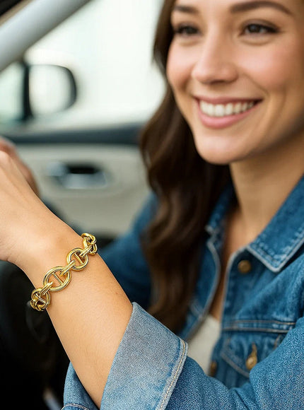 14k Yellow Gold High Polish Mariner Link Bracelet (13.0mm)