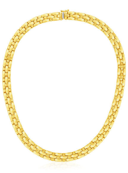 14k Yellow Gold Basket Weave Necklace