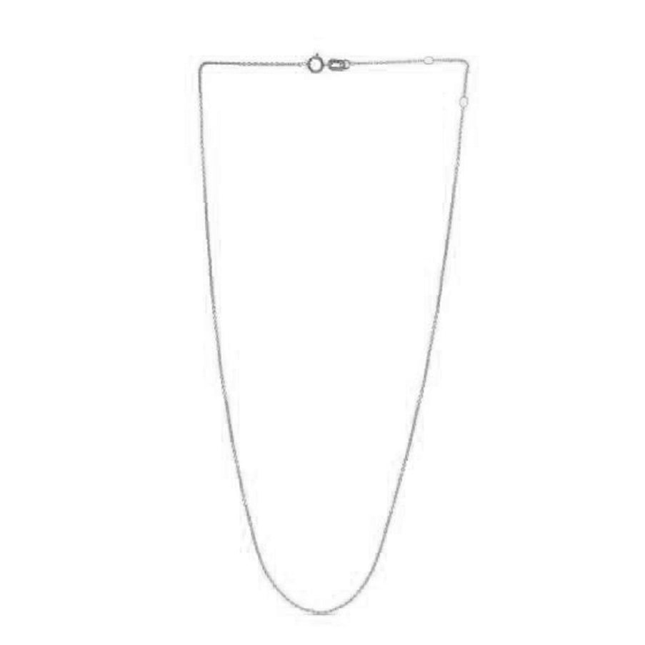 Adjustable Cable Chain in 14k White Gold (1.0mm)