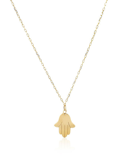 14K Yellow Gold Hand of Hamsa Necklace