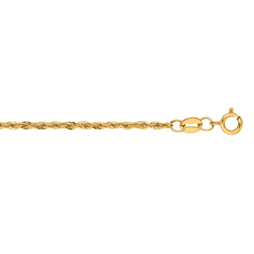 Lite Rope Chain Bracelet in 14k Yellow Gold (1.5 mm)
