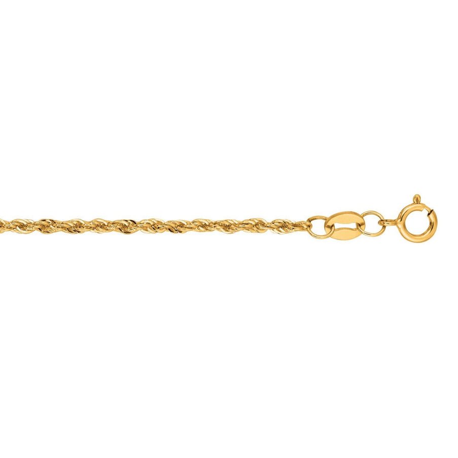 Lite Rope Chain Bracelet in 14k Yellow Gold (1.5 mm)
