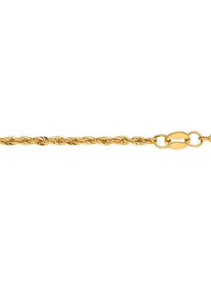 Lite Rope Chain Bracelet in 14k Yellow Gold (1.5 mm)