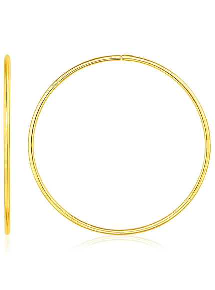 Endless Hoop Style Earrings in 14K Yellow Gold - Ellie Belle