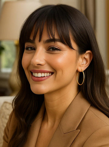 Endless Hoop Style Earrings in 14K Yellow Gold(1.2x35mm)