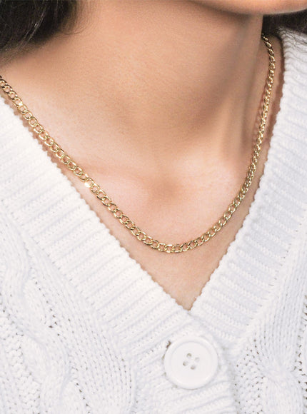 4.4mm 10k Yellow Gold Curb Chain