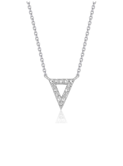 Diamond Inverted Triangle Pendant in 14k White Gold