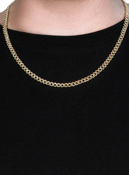 5.5mm 14k Yellow Gold Miami Cuban Semi Solid Chain