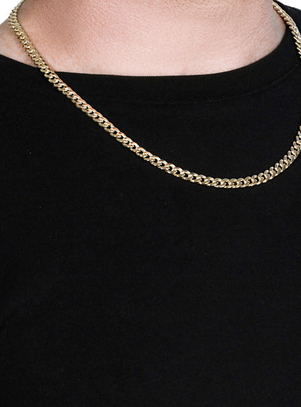 5.5mm 14k Yellow Gold Miami Cuban Semi Solid Chain