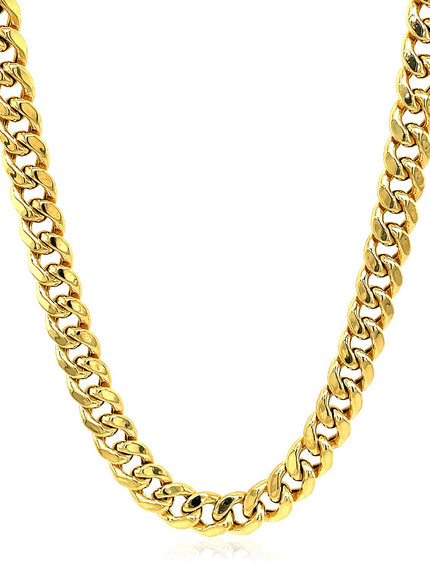 5.5mm 14k Yellow Gold Miami Cuban Semi Solid Chain