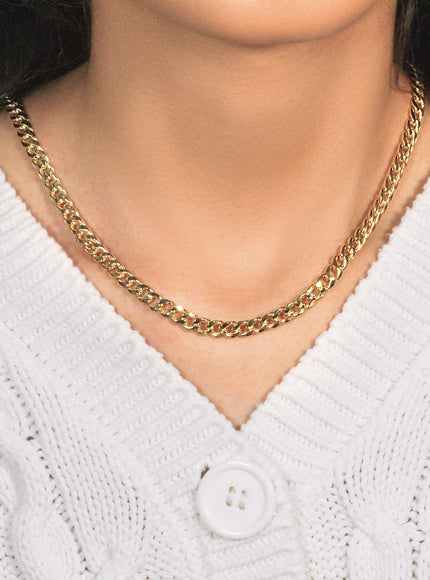 5.5mm 14k Yellow Gold Miami Cuban Semi Solid Chain