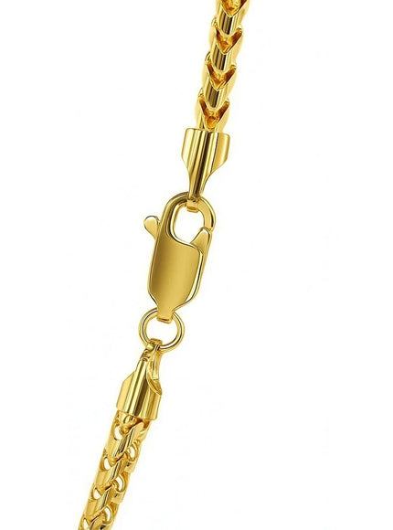 3.1mm 14k Yellow Solid Gold Diamond Cut Round Franco Chain