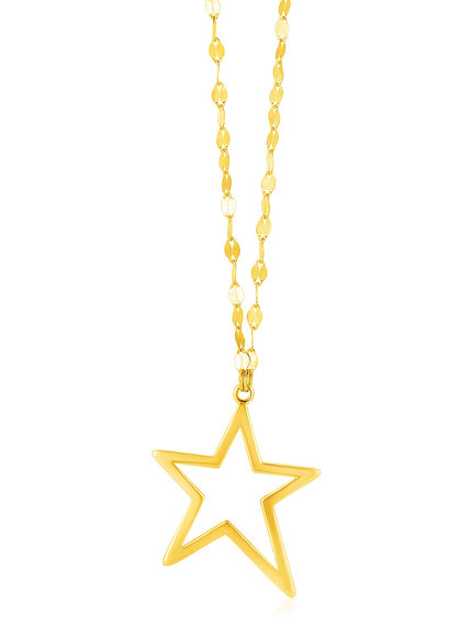 14k Yellow Gold Necklace with Star Pendant