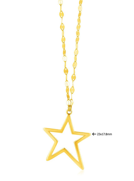 14k Yellow Gold Necklace with Star Pendant