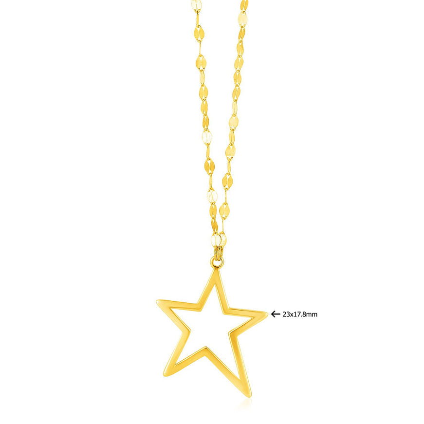 14k Yellow Gold Necklace with Star Pendant