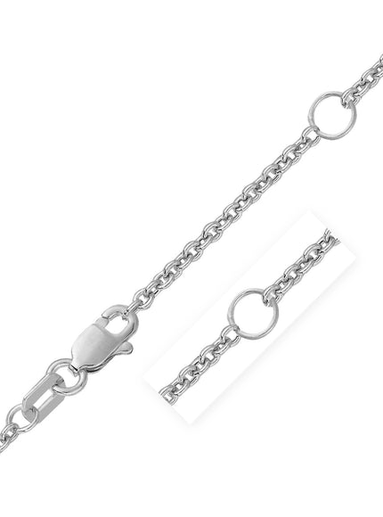 Double Extendable Cable Chain in 14k White Gold (1.9mm)