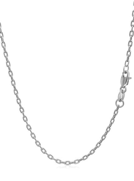 Double Extendable Cable Chain in 14k White Gold (1.9mm)