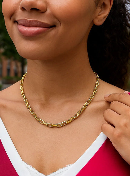 14k Yellow Gold French Cable Link Necklace (6mm)