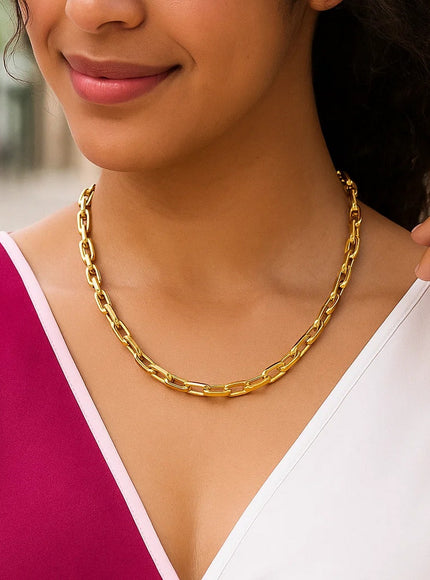 14k Yellow Gold French Cable Link Necklace (6mm)