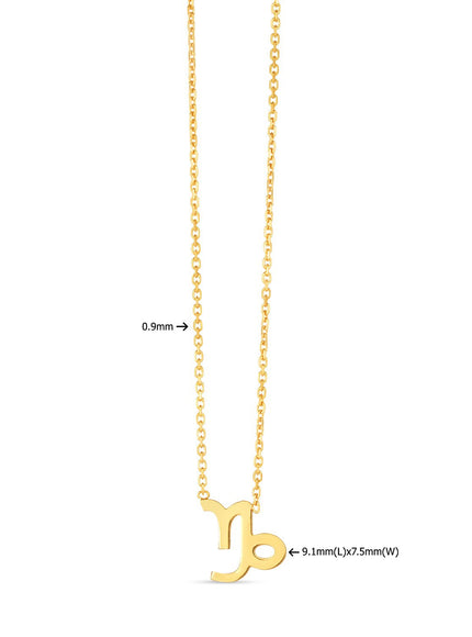 14K Yellow Gold Capricorn Necklace