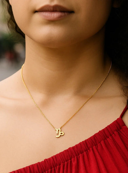 14K Yellow Gold Capricorn Necklace