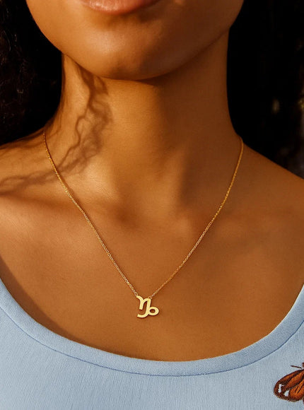 14K Yellow Gold Capricorn Necklace