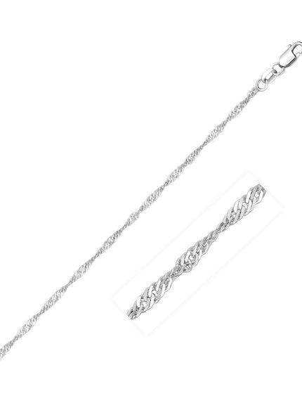 14k White Gold Singapore Chain 1.5mm - Ellie Belle