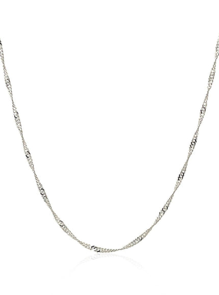 14k White Gold Singapore Chain 1.5mm - Ellie Belle