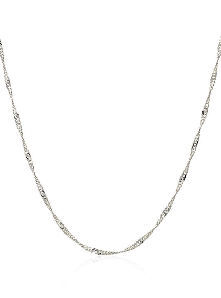 14k White Gold Singapore Chain 1.5mm