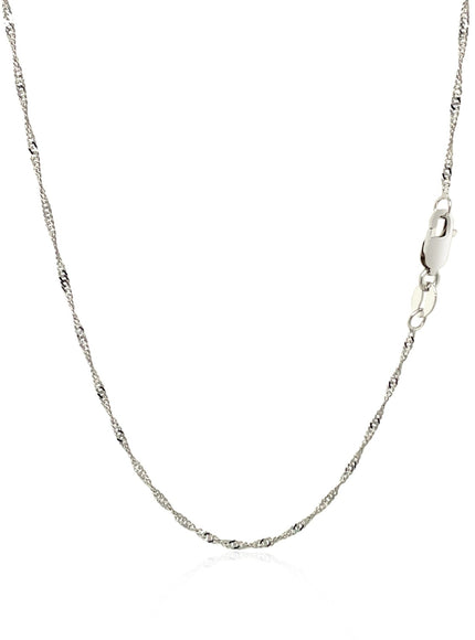 14k White Gold Singapore Chain 1.5mm