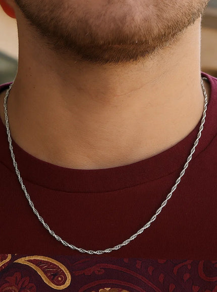 14k White Gold Singapore Chain 1.5mm