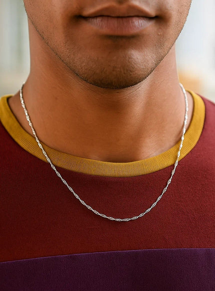 14k White Gold Singapore Chain 1.5mm